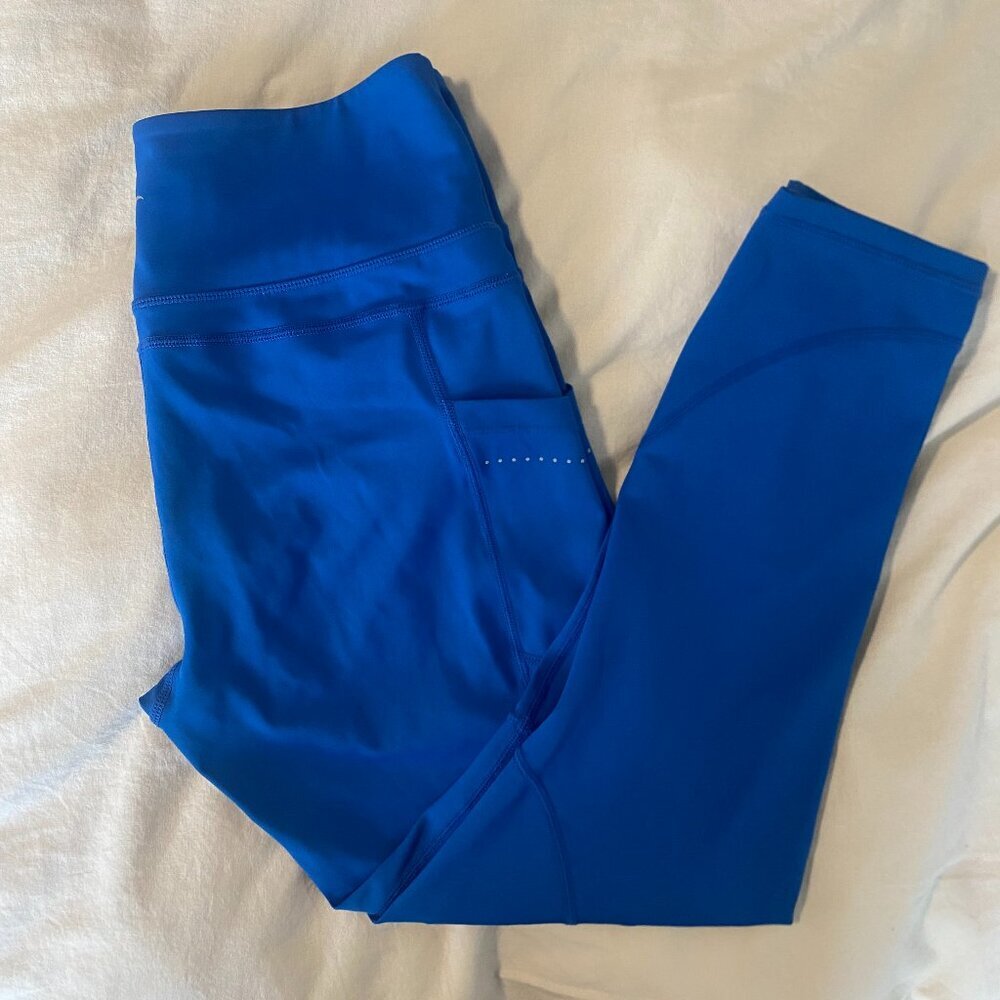 ZYIA Active Blue Leggings Pocket Light n Tight Hi-rise 7/8 24" Size 8-10